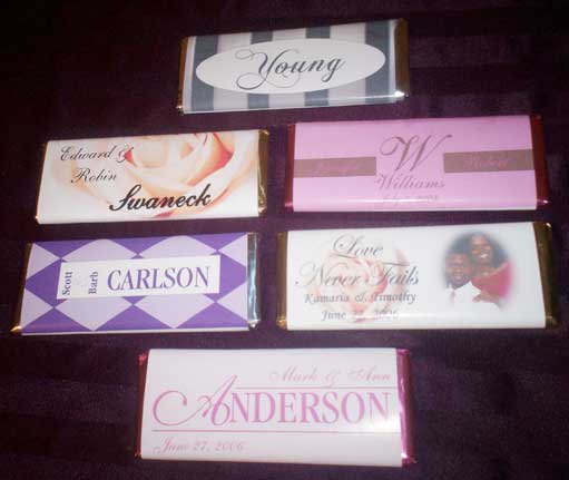 Personalized Candy Bar Wrappers Labels foil only 100 ea